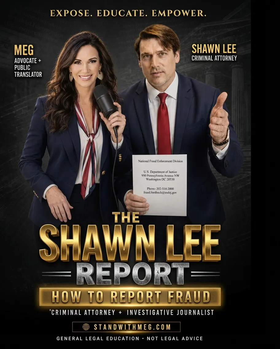 Shawn Lee and Meg — The Shawn Lee Report with Stand With Meg promotional graphic