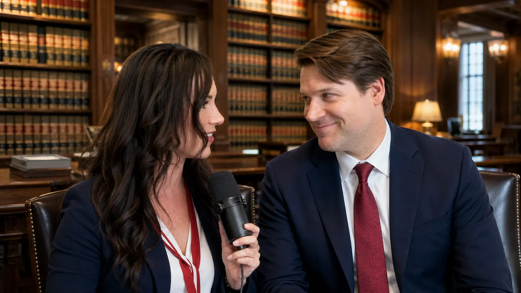 Shawn Lee and Meg from Stand with Meg in conversation during a recording of The Shawn Lee Report